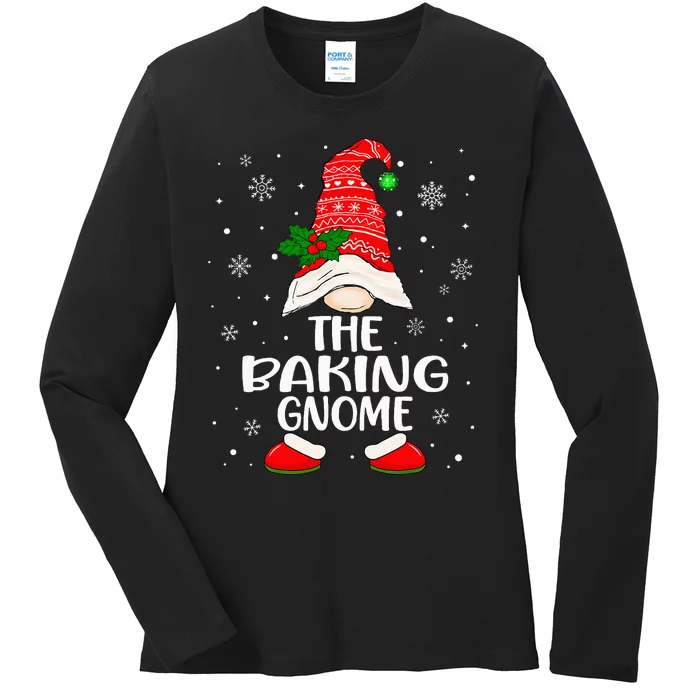 Baking Gnome Christmas Pajama Set Ladies Long Sleeve Shirt