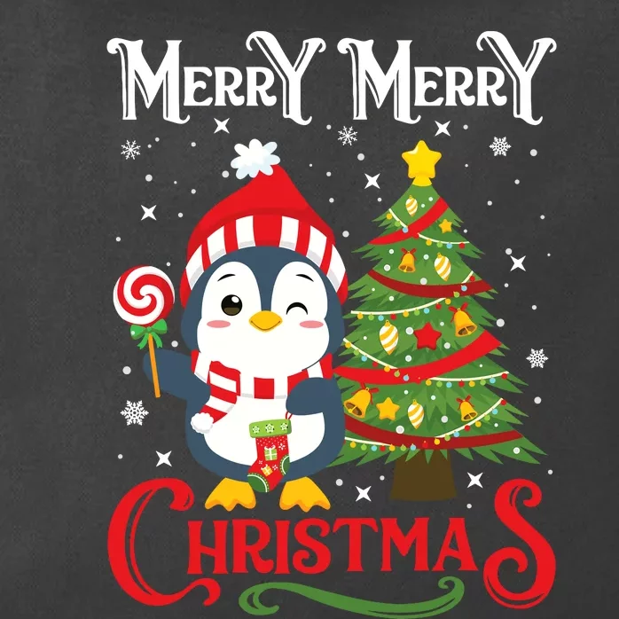 Boy Girl Christmas Pajamas Funny Penguin Zip Tote Bag