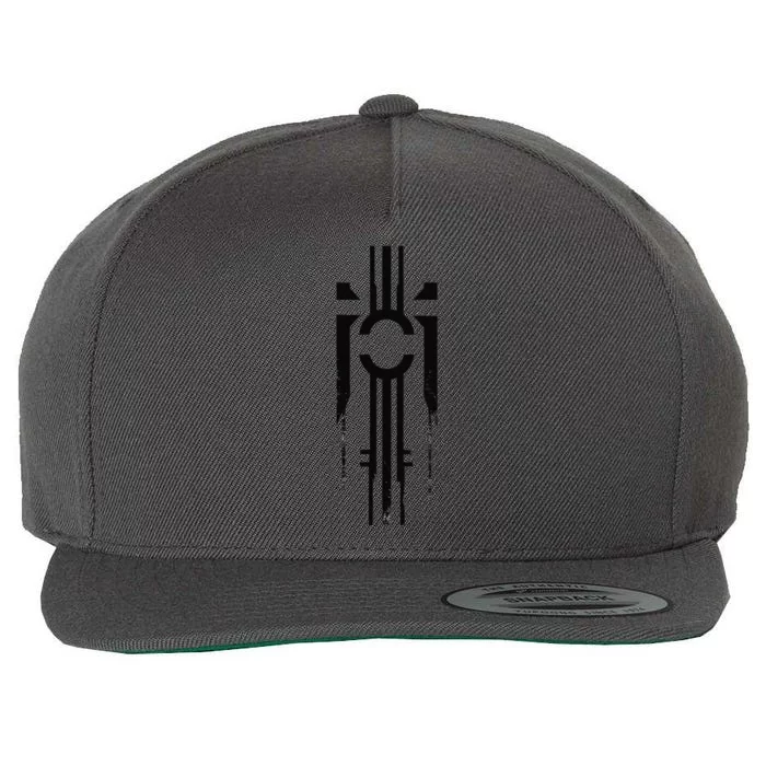 Black Geometric Cool Wool Snapback Cap