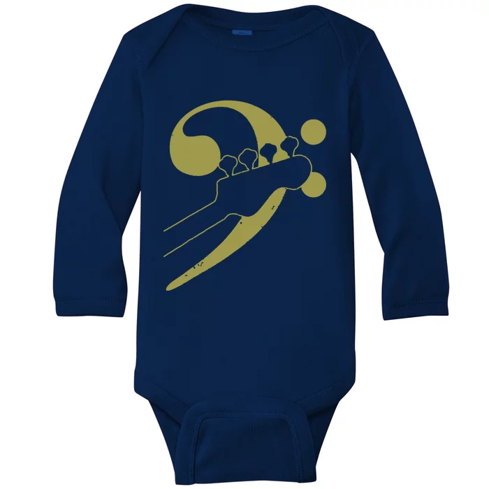 Bass Guitar Clef Bassist Musician Music Bass Player Gift Baby Long Sleeve Bodysuit