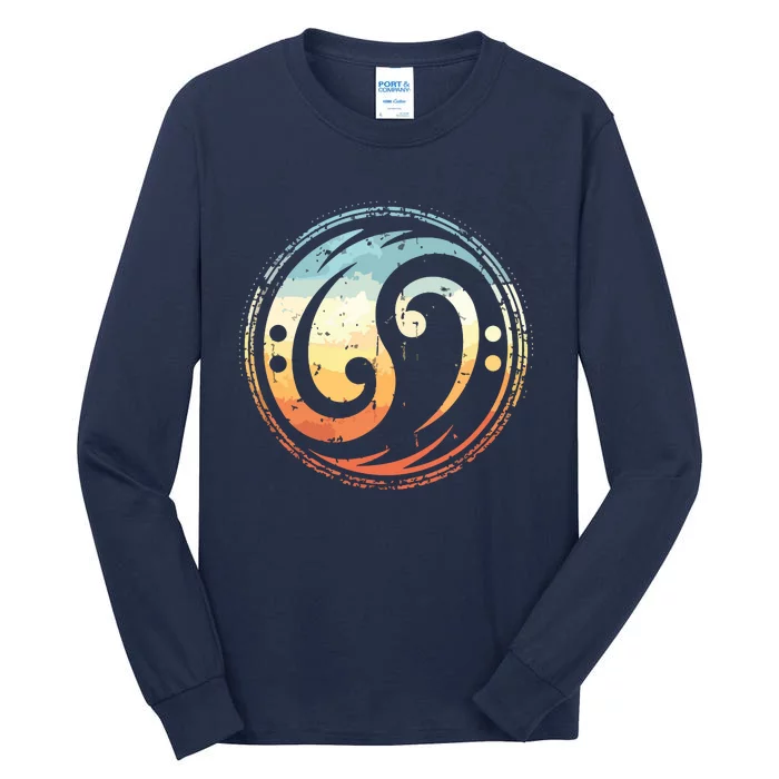 Bass Guitar Clef Yin Yang Vintage For Bassist Bass Player Tall Long Sleeve T-Shirt