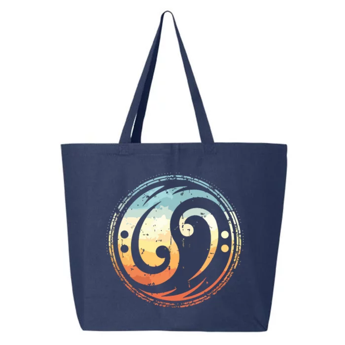 Bass Guitar Clef Yin Yang Vintage For Bassist Bass Player 25L Jumbo Tote