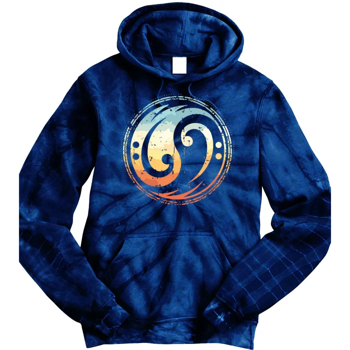 Bass Guitar Clef Yin Yang Vintage For Bassist Bass Player Tie Dye Hoodie