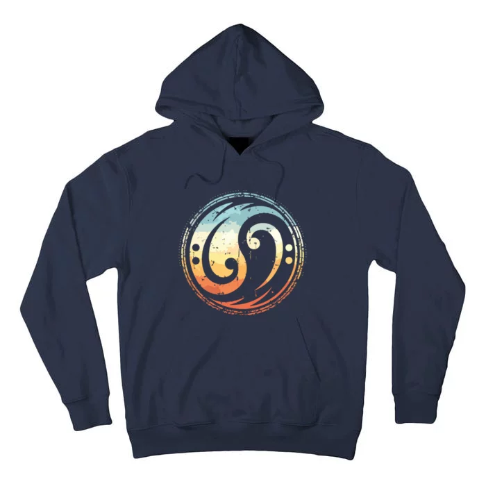 Bass Guitar Clef Yin Yang Vintage For Bassist Bass Player Tall Hoodie