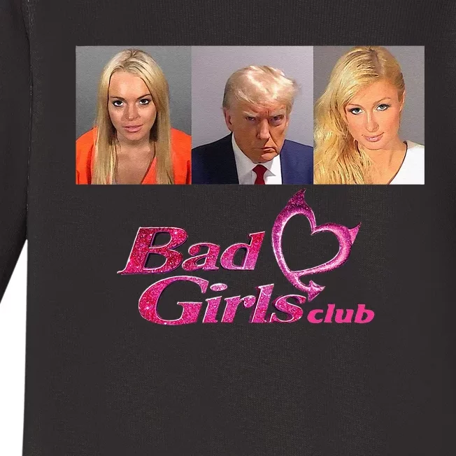 Bad Girls Club Donald Trump Mug Shot Baby Long Sleeve Bodysuit