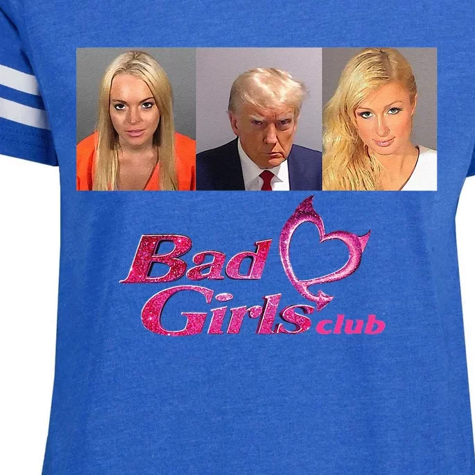 Bad Girls Club Donald Trump Mug Shot Enza Ladies Jersey Football T-Shirt