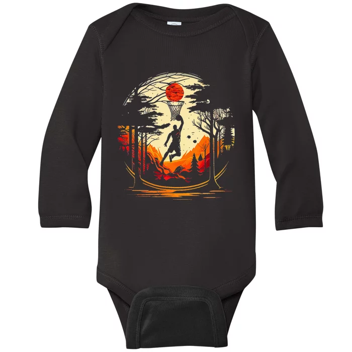 Basketball Game Coach Court Sport Player Fan Baby Long Sleeve Bodysuit