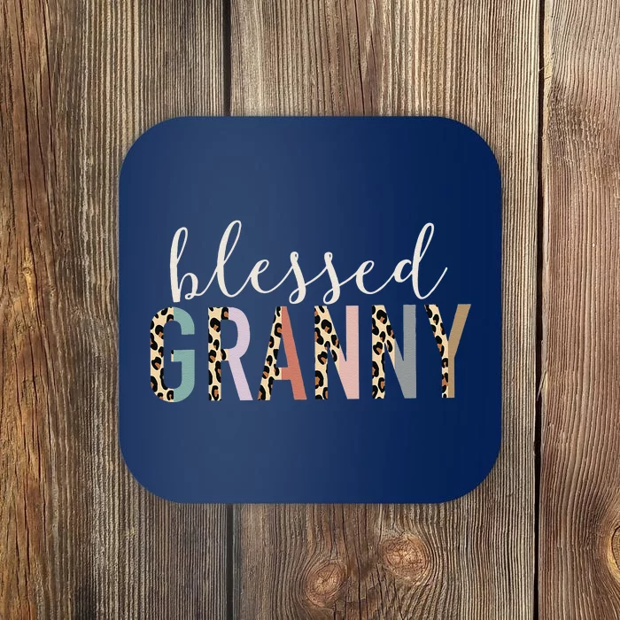 Blessed Granny Cute Leopard Print Coaster