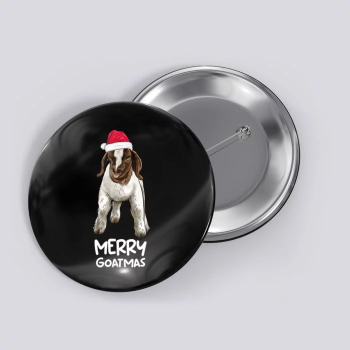 Boer Goat Christmas Merry Goatmas Button