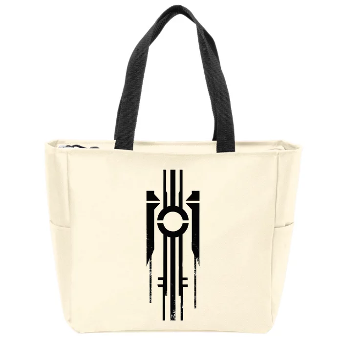 Black Geometric Cool Graphic S 6xl Graphic Zip Tote Bag