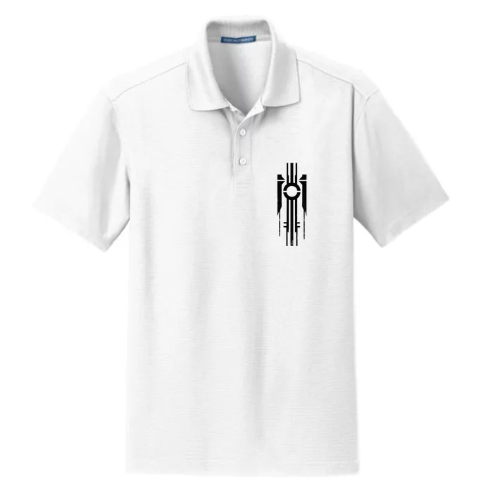 Black Geometric Cool Graphic S 6xl Graphic Dry Zone Grid Performance Polo