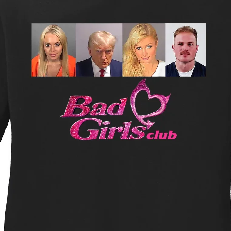 Bad Girls Club Trump 2024 Retro Zach Mugshot Ladies Long Sleeve Shirt