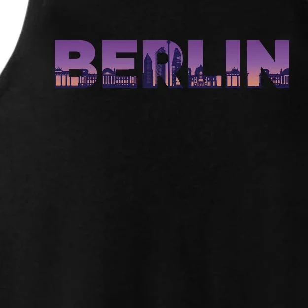 Berlin Germany City Ladies Tri-Blend Wicking Tank