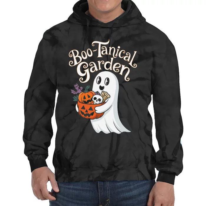 Bootanical Garden Cute Ghost Halloween Tie Dye Hoodie