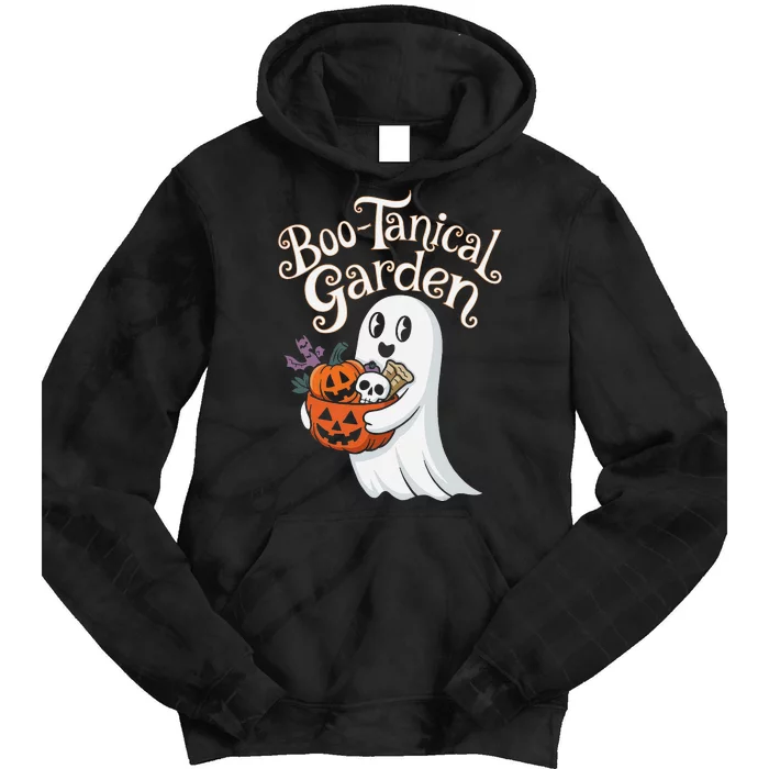 Bootanical Garden Cute Ghost Halloween Tie Dye Hoodie