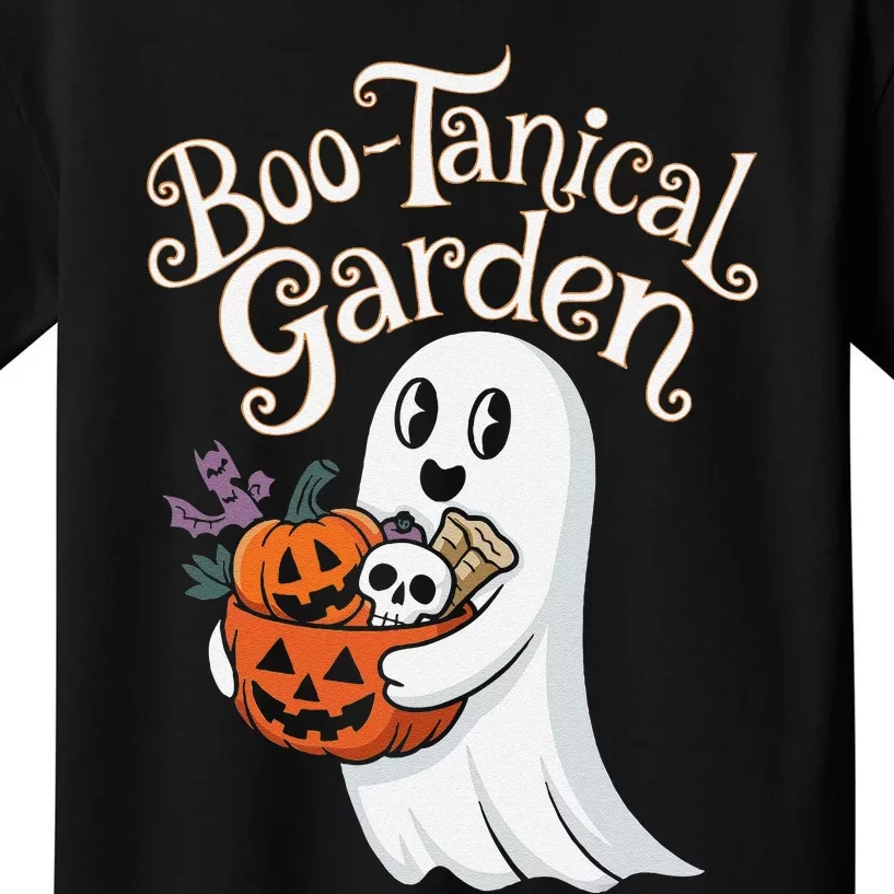 Bootanical Garden Cute Ghost Halloween Kids T-Shirt