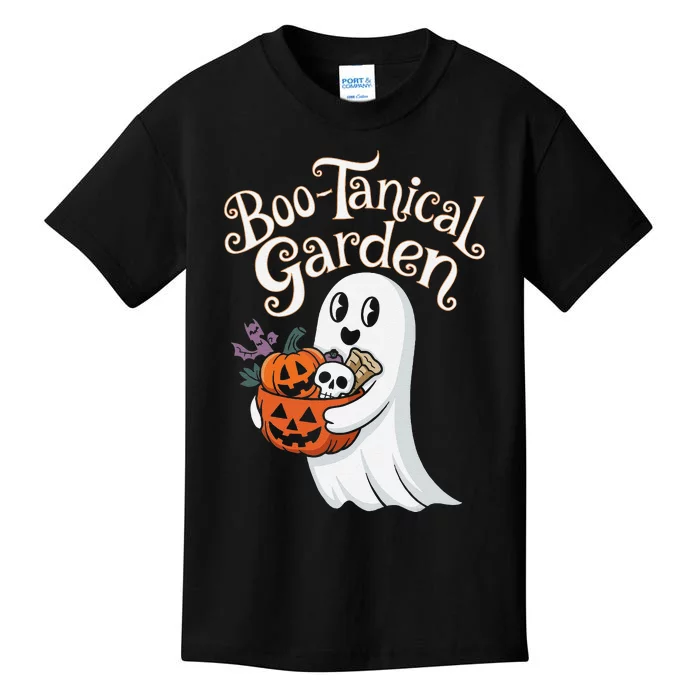 Bootanical Garden Cute Ghost Halloween Kids T-Shirt