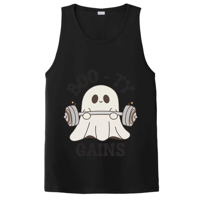 Booty Gains Cute Spooky Season Halloween Ghost Gym Performance Tank