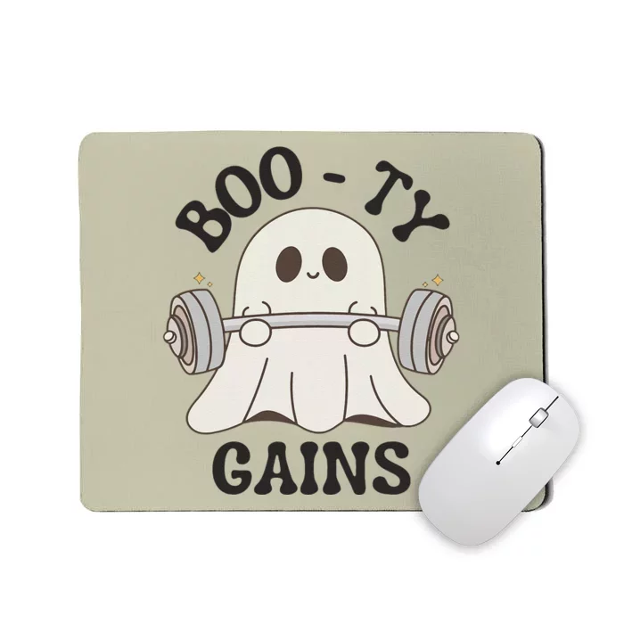 Booty Gains Cute Spooky Season Halloween Ghost Gym Mousepad