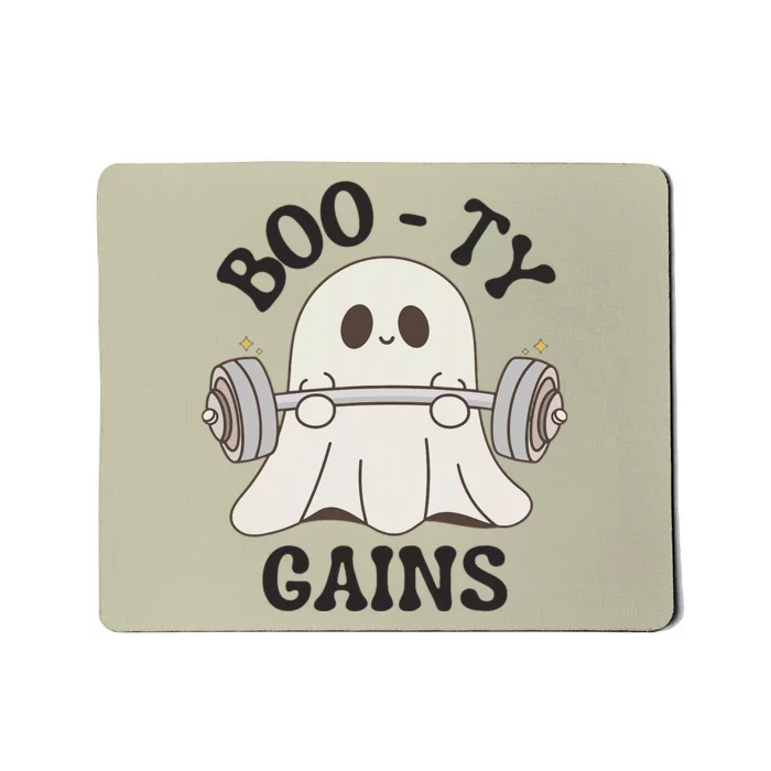 Booty Gains Cute Spooky Season Halloween Ghost Gym Mousepad