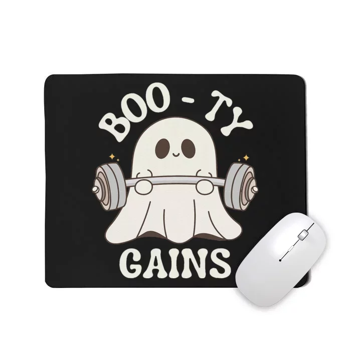 Booty Gains Cute Spooky Season Halloween Ghost Gym Mousepad