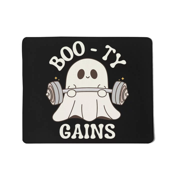 Booty Gains Cute Spooky Season Halloween Ghost Gym Mousepad