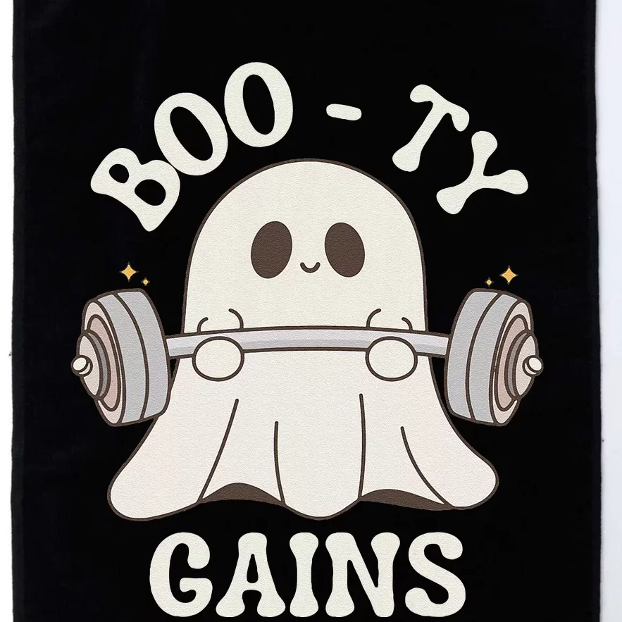 Booty Gains Cute Spooky Season Halloween Ghost Gym Platinum Collection Golf Towel