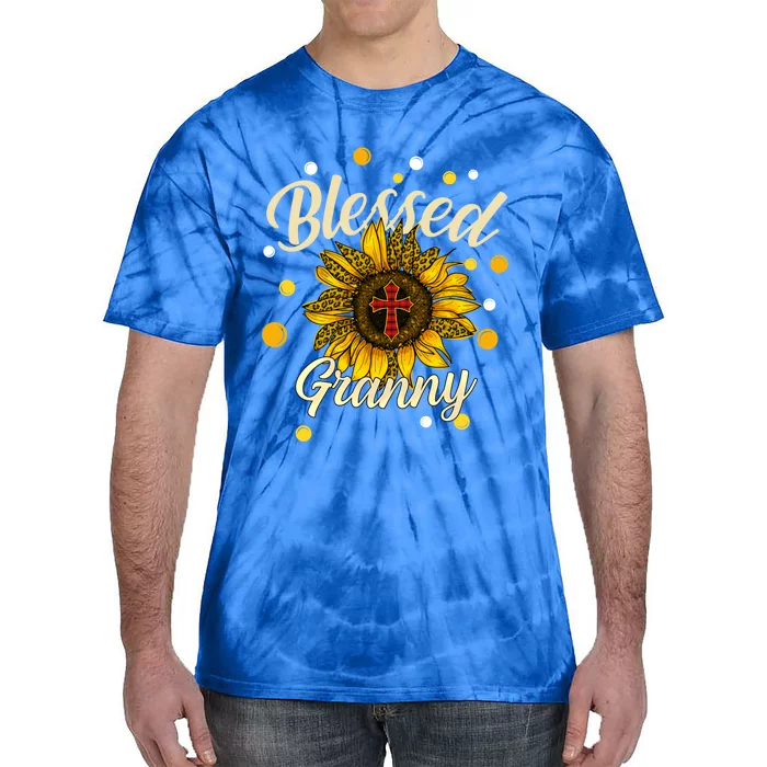 Blessed Granny Cross Sunflower Mother Day Gift Tie-Dye T-Shirt