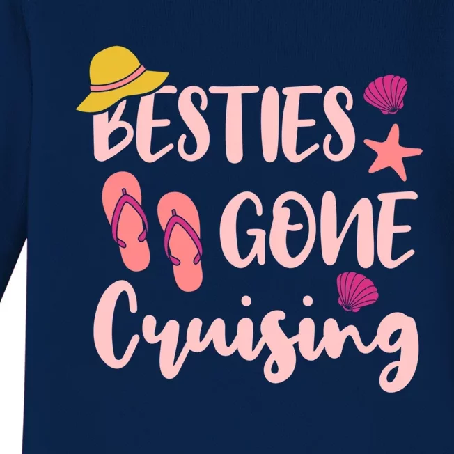 Besties Gone Cruising Ladies Friends Cruise Vacay Gift Baby Long Sleeve Bodysuit