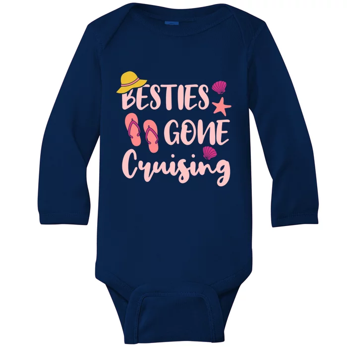 Besties Gone Cruising Ladies Friends Cruise Vacay Gift Baby Long Sleeve Bodysuit