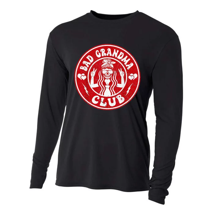 Bad Grandma Club Coffee Lovers Valentines Day Cooling Performance Long Sleeve Crew