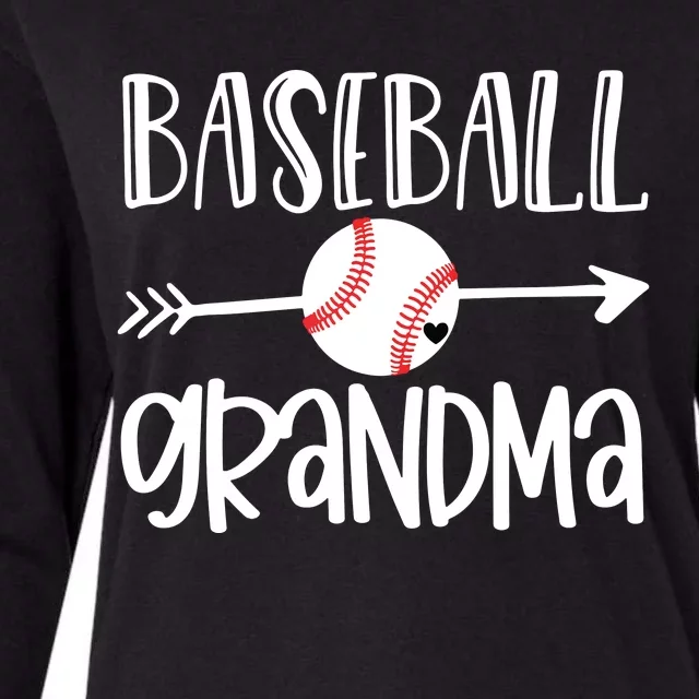 Baseball Grandma Cute From Grandson Player Arrow Heart Game Womens Cotton Relaxed Long Sleeve T-Shirt