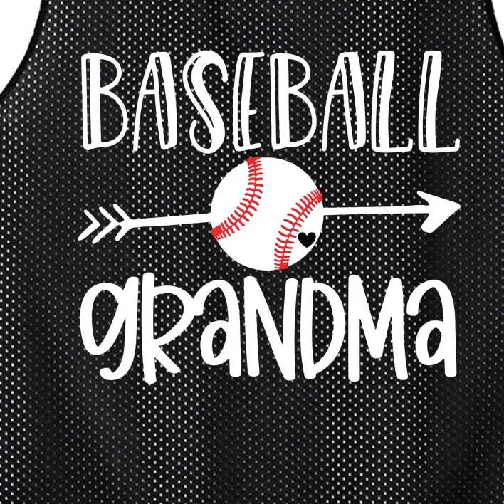 Baseball Grandma Cute From Grandson Player Arrow Heart Game Mesh Reversible Basketball Jersey Tank