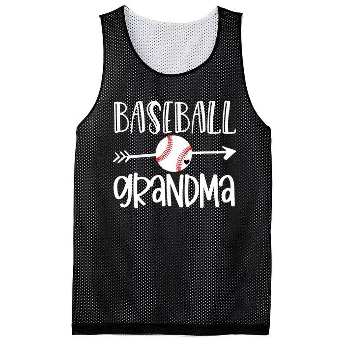 Baseball Grandma Cute From Grandson Player Arrow Heart Game Mesh Reversible Basketball Jersey Tank