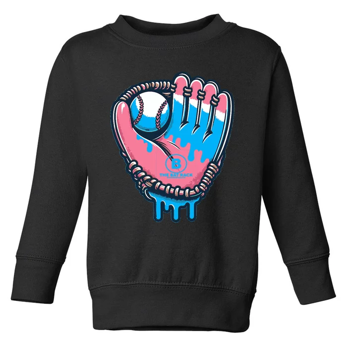 Baseball Glove Cotton Candy Drip Toddler Sweatshirt