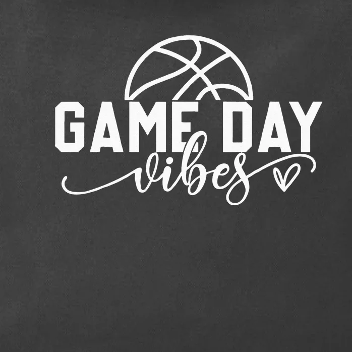 Basketball Game Day Vibes Basketball Mom Life Game Day Zip Tote Bag