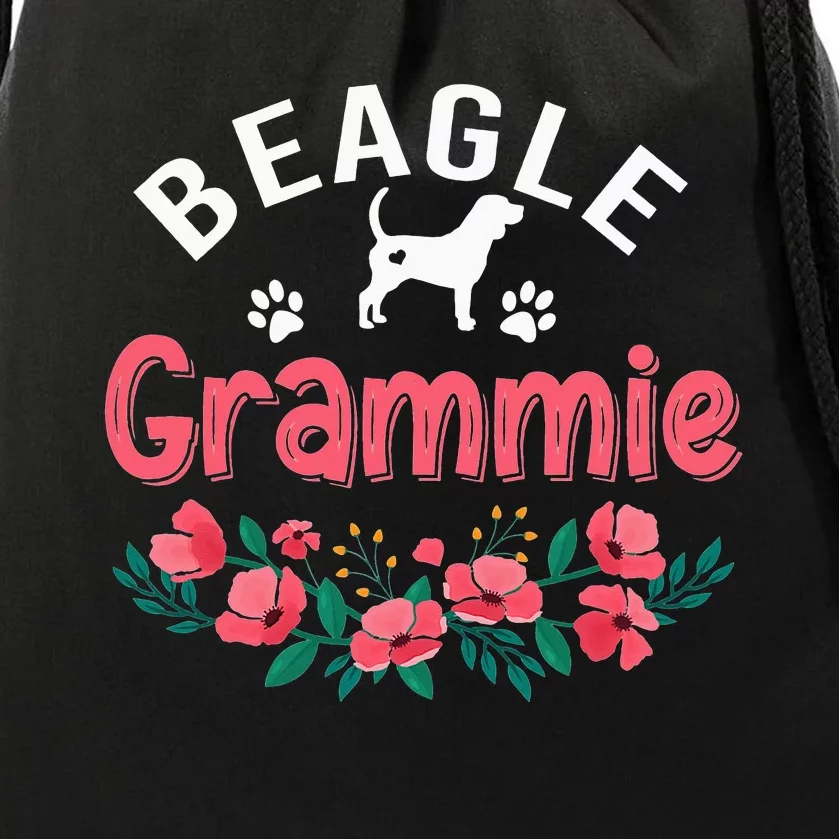 Beagle Grammie Dog Mom Cute Dog mother's day Drawstring Bag