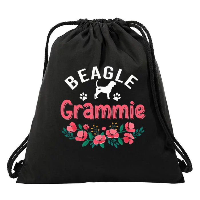 Beagle Grammie Dog Mom Cute Dog mother's day Drawstring Bag