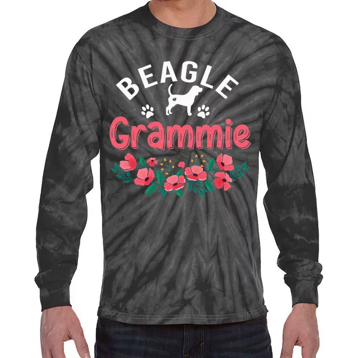 Beagle Grammie Dog Mom Cute Dog mother's day Tie-Dye Long Sleeve Shirt