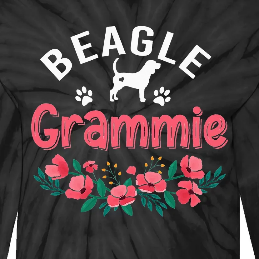 Beagle Grammie Dog Mom Cute Dog mother's day Tie-Dye Long Sleeve Shirt