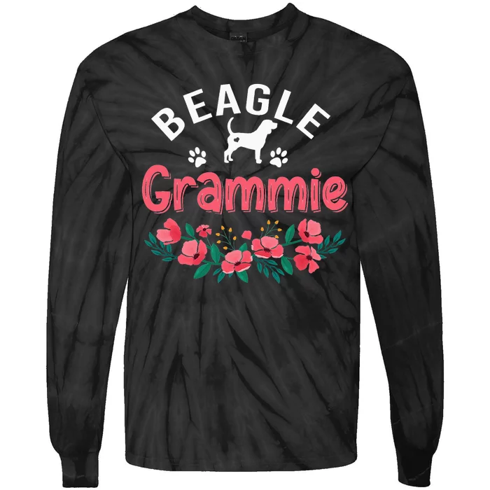 Beagle Grammie Dog Mom Cute Dog mother's day Tie-Dye Long Sleeve Shirt