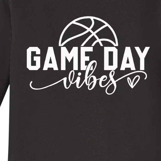 Basketball Game Day Vibes Basketball Mom Life Game Day Baby Long Sleeve Bodysuit