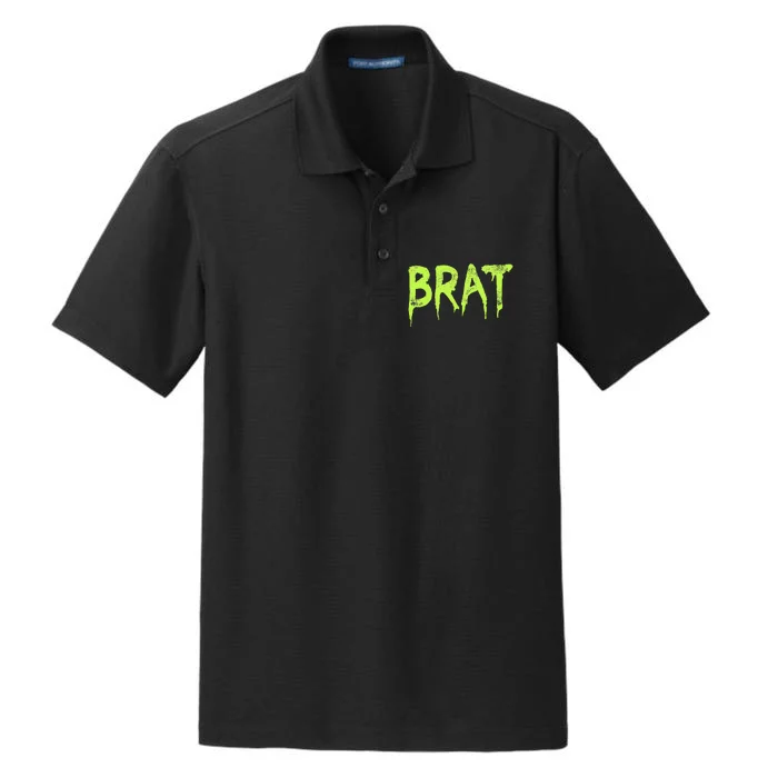 Brat Grunge Distressed Dry Zone Grid Performance Polo