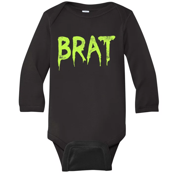 Brat Grunge Distressed Baby Long Sleeve Bodysuit