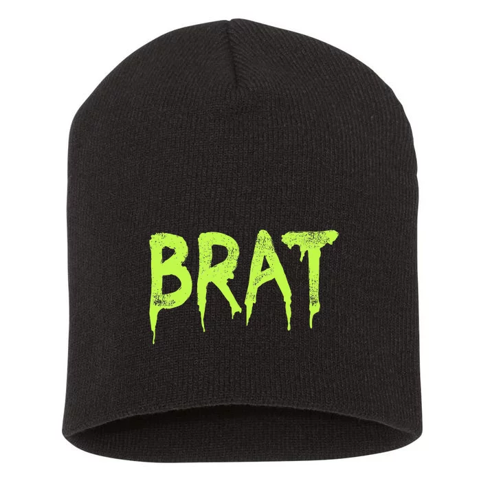 Brat Grunge Distressed Short Acrylic Beanie