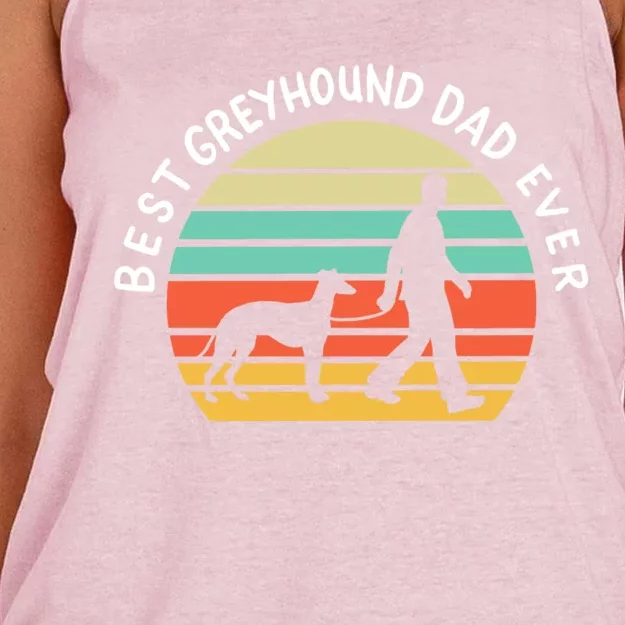 Best Greyhound Dad Ever Greyhound Dog Lover Funny S Funny Gift Women's Knotted Racerback Tank