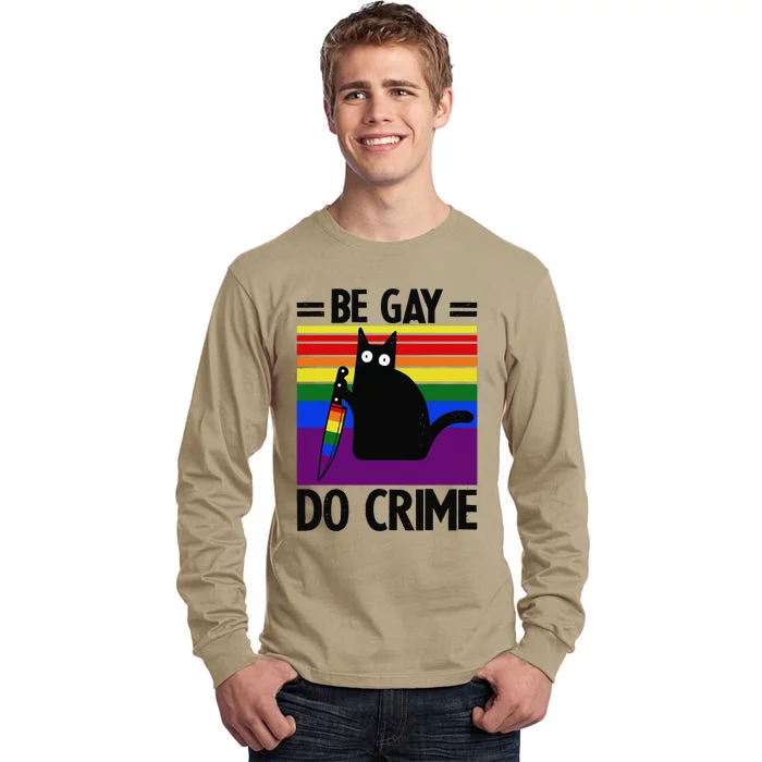 Be Gay Do Crime Cat LGBT Flag Tall Long Sleeve T-Shirt