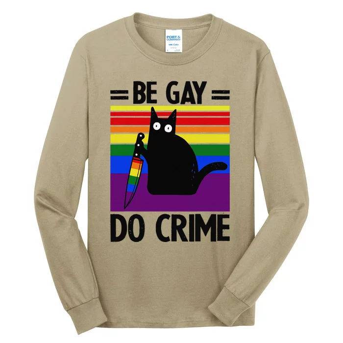 Be Gay Do Crime Cat LGBT Flag Tall Long Sleeve T-Shirt