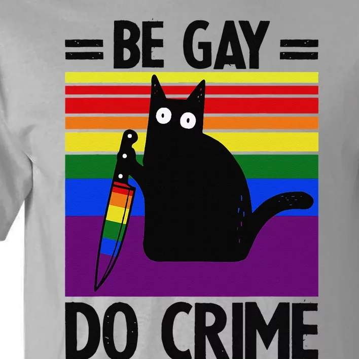 Be Gay Do Crime Cat LGBT Flag Tall T-Shirt