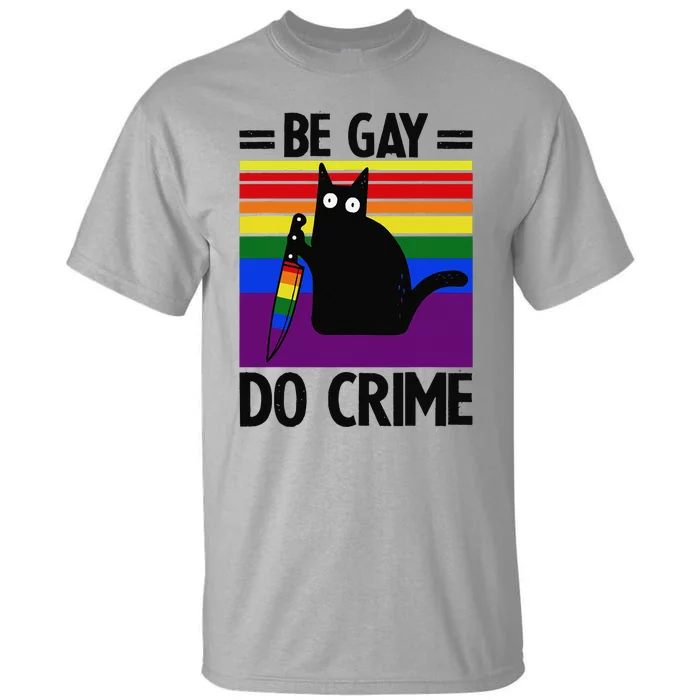 Be Gay Do Crime Cat LGBT Flag Tall T-Shirt